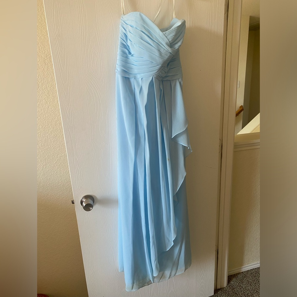 Bridesmaid floor length strapless dress